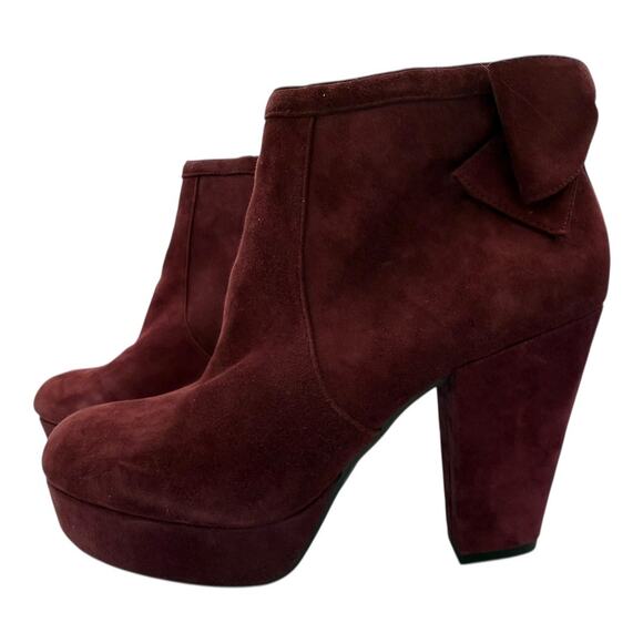 EUC Gianni Bini Burgundy Bootue with Bow Size 8.5 - Picture 2 of 7